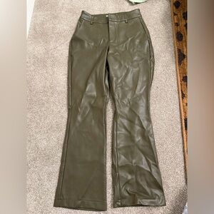 Avec Les Filles Olive Faux Leather Pants